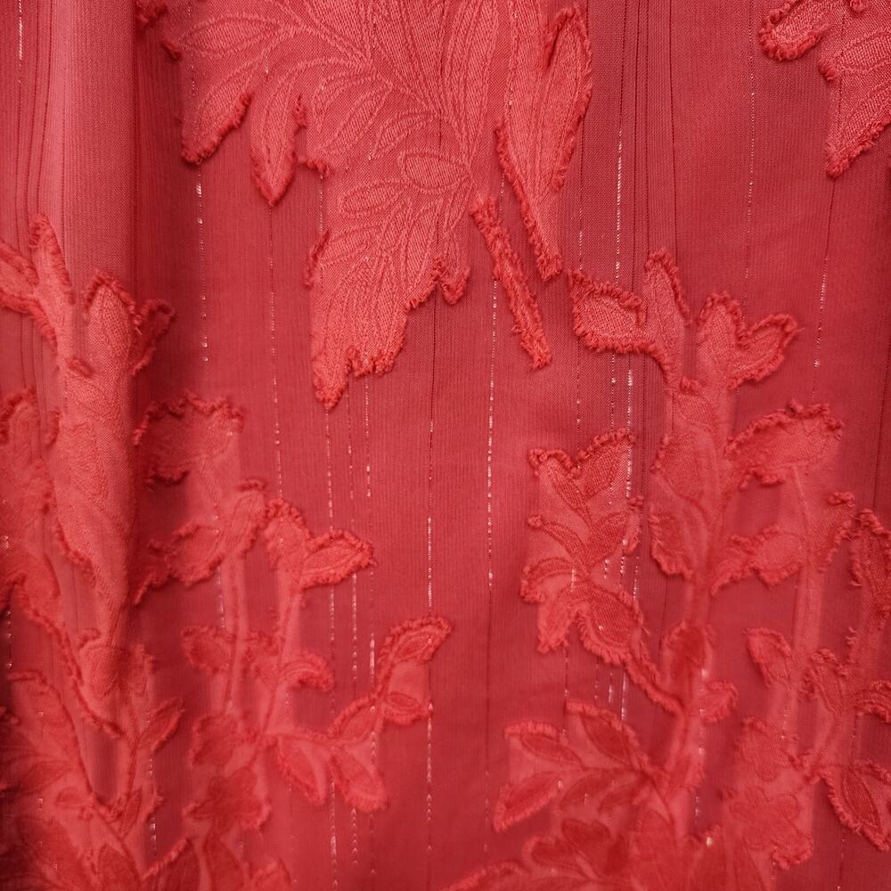 Liz Claiborne Blouse Women XL Red Sheer Lined Holiday Christmas Party Dressy Top - Picture 8 of 13